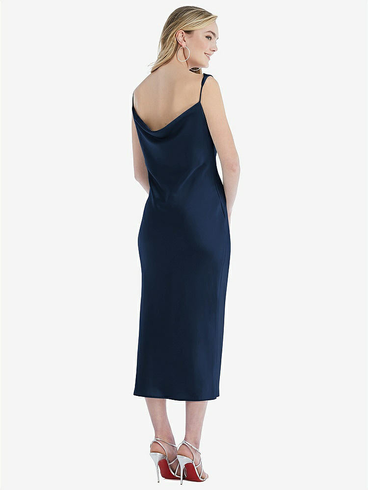 【NEW】【STYLE: 8204】非対称 ワン層 カウル MIDI スリップ ドレス【COLOR: Midnight Navy】【SIZE: 00-30W】