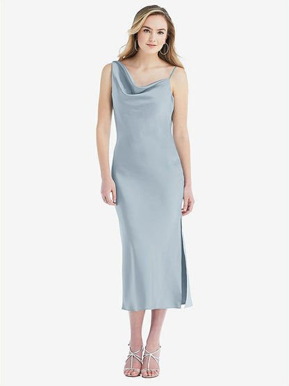 【NEW】【STYLE: 8204】非対称 ワン層 カウル MIDI スリップ ドレス【COLOR: Mist】【SIZE: 00-30W】