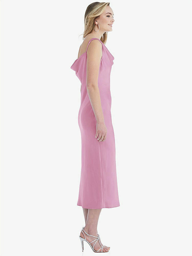 【NEW】【STYLE: 8204】非対称 ワン層 カウル MIDI スリップ ドレス【COLOR: Powder Pink】【SIZE: 00-30W】
