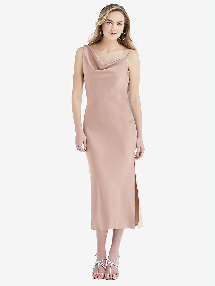 【NEW】【STYLE: 8204】非対称 ワン層 カウル MIDI スリップ ドレス【COLOR: Toasted Sugar】【SIZE: 00-30W】