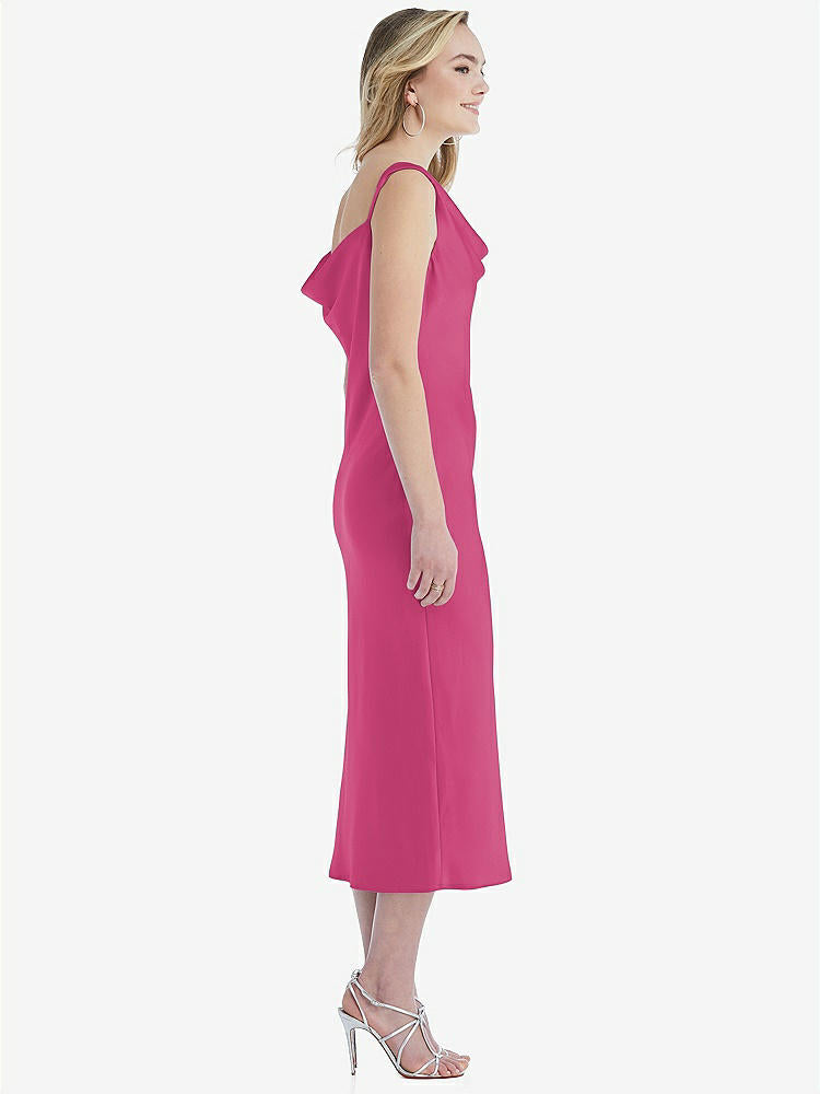 【NEW】【STYLE: 8204】非対称 ワン層 カウル MIDI スリップ ドレス【COLOR: Tea Rose】【SIZE: 00-30W】