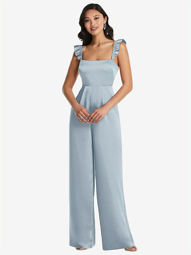 【STYLE: 8206】Ruffled Sleeve Tie-Back Jumpsuit with Pockets【COLOR: Mist】