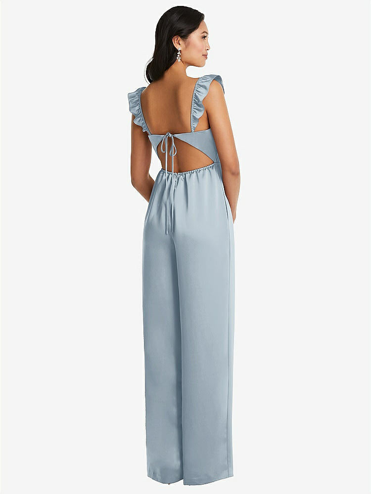 【STYLE: 8206】Ruffled Sleeve Tie-Back Jumpsuit with Pockets【COLOR: Mist】