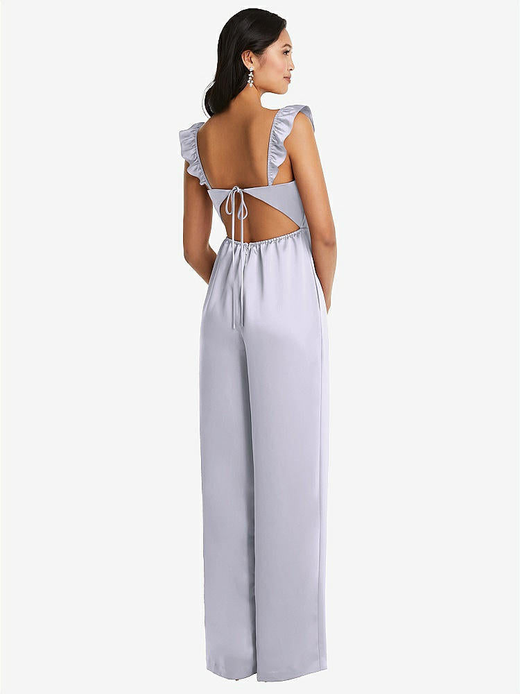 【STYLE: 8206】Ruffled Sleeve Tie-Back Jumpsuit with Pockets【COLOR: Silver Dove】