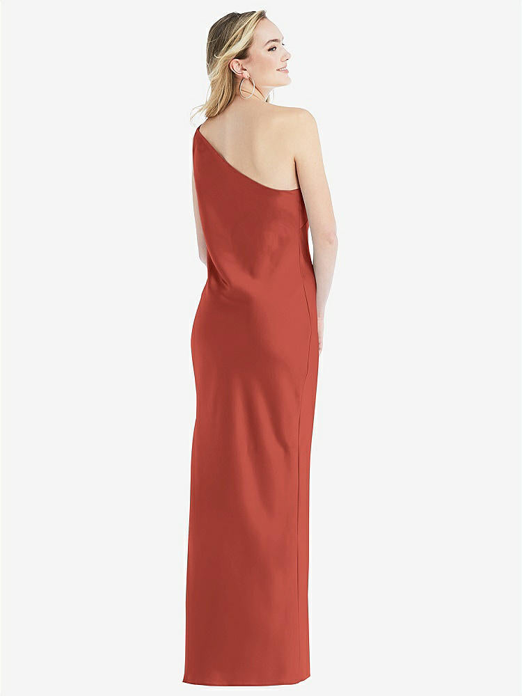 【STYLE: 8209】One-Shoulder Asymmetrical Maxi Slip Dress【COLOR: Amber Sunset】