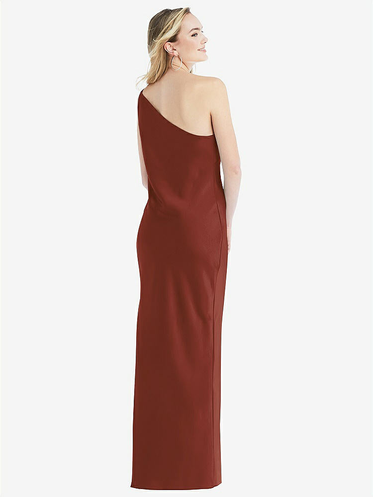 【STYLE: 8209】One-Shoulder Asymmetrical Maxi Slip Dress【COLOR: Auburn Moon】