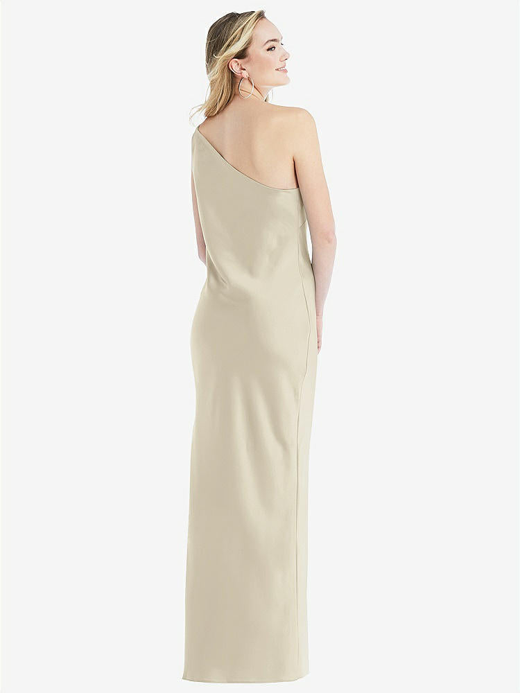 【STYLE: 8209】One-Shoulder Asymmetrical Maxi Slip Dress【COLOR: Champagne】