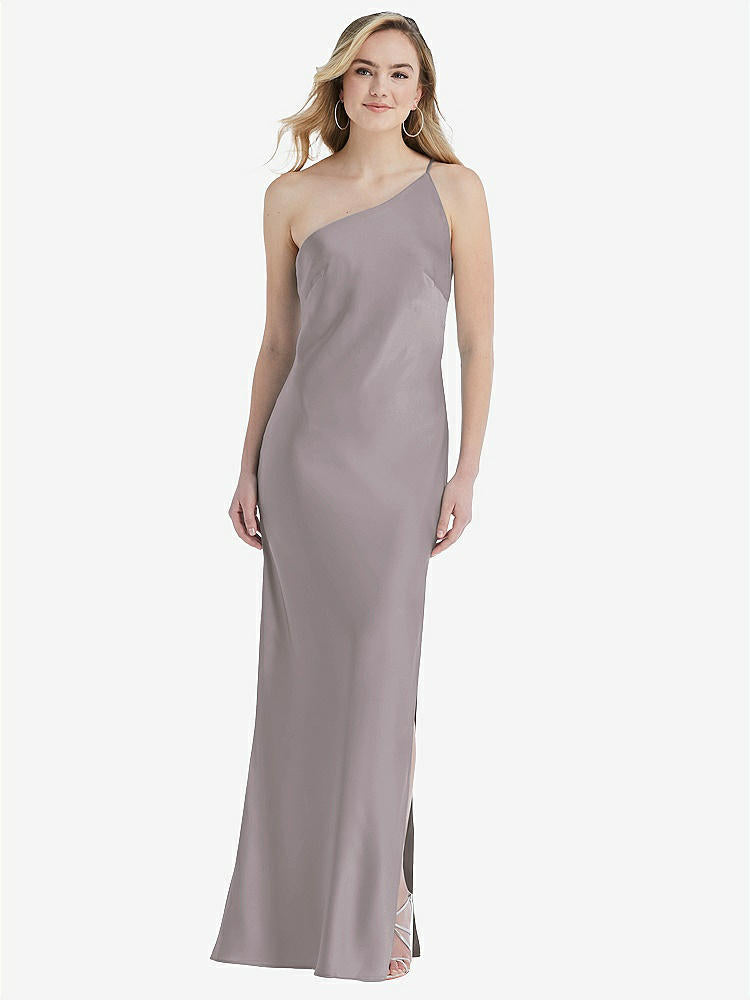 【NEW】【STYLE: 8209】ワンショルダー 非対称 マキシ スリップ ドレス【COLOR: Cashmere Gray】【SIZE: 00-30W】