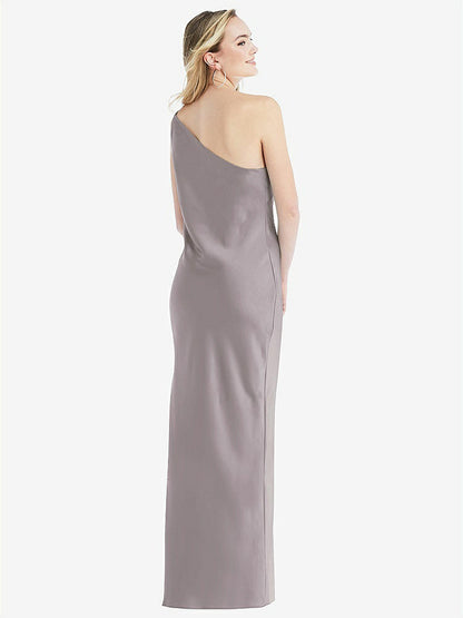 【NEW】【STYLE: 8209】ワンショルダー 非対称 マキシ スリップ ドレス【COLOR: Cashmere Gray】【SIZE: 00-30W】