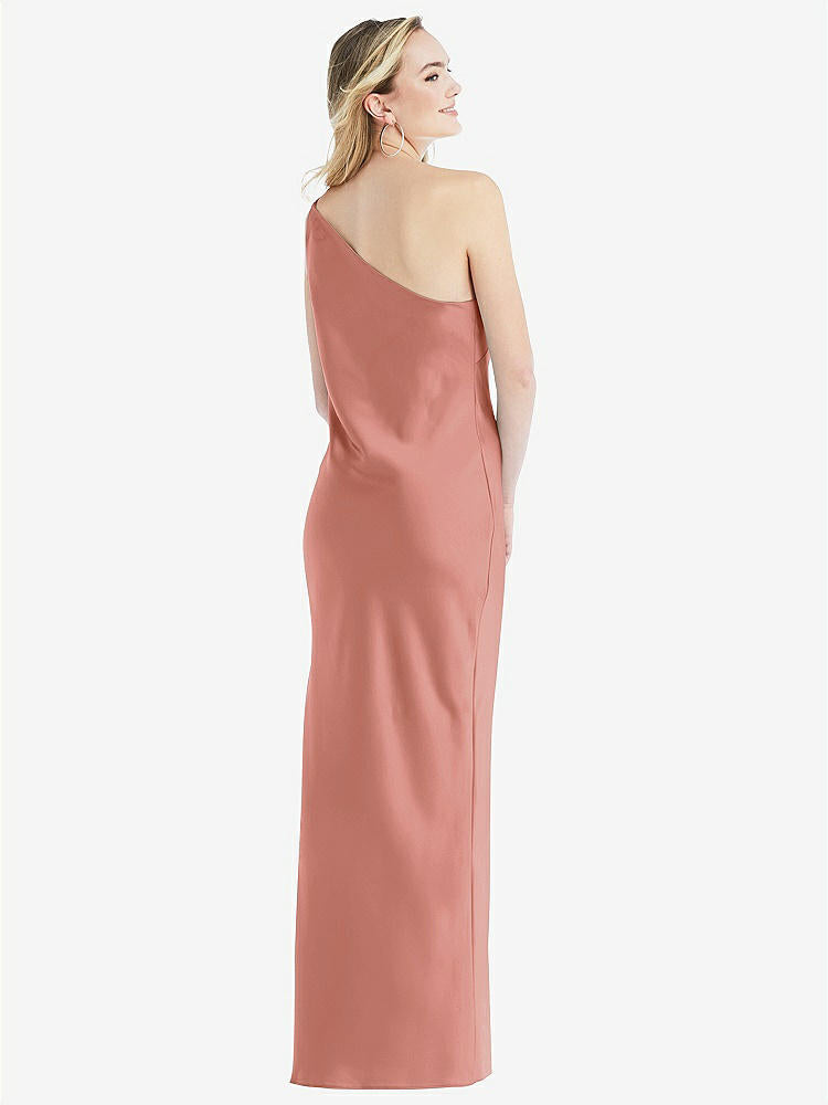 【STYLE: 8209】One-Shoulder Asymmetrical Maxi Slip Dress【COLOR: Desert Rose】
