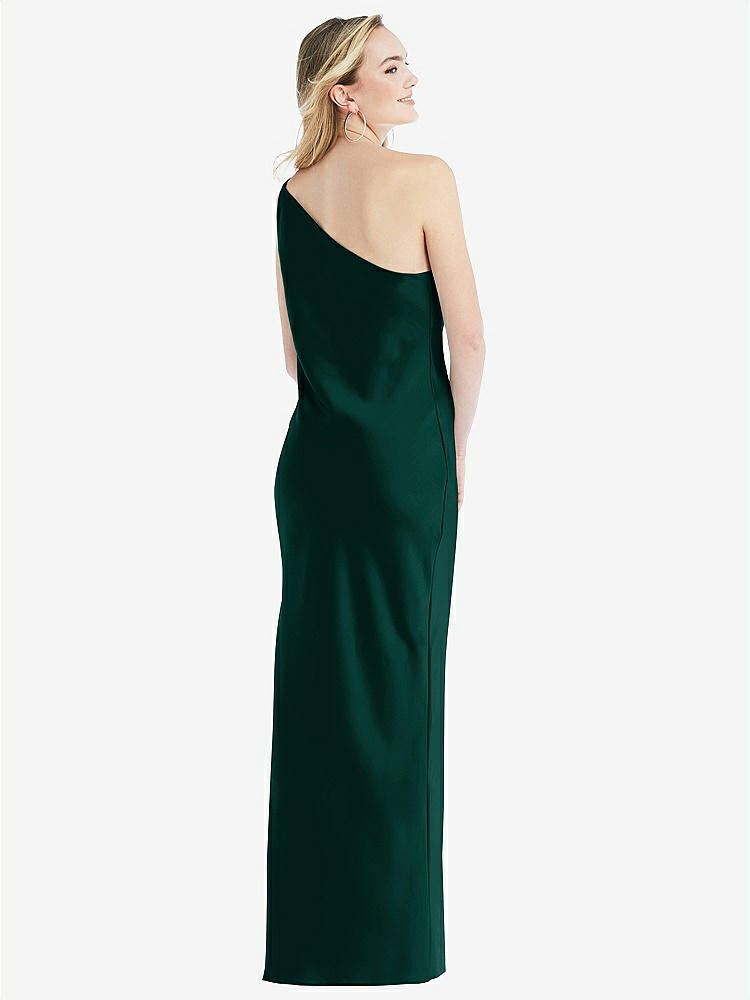 【STYLE: 8209】One-Shoulder Asymmetrical Maxi Slip Dress【COLOR: Evergreen】