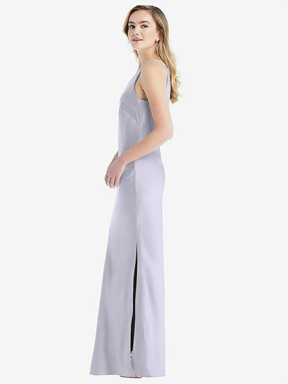 【NEW】【STYLE: 8209】ワンショルダー 非対称 マキシ スリップ ドレス【COLOR: Silver Dove】【SIZE: 00-30W】