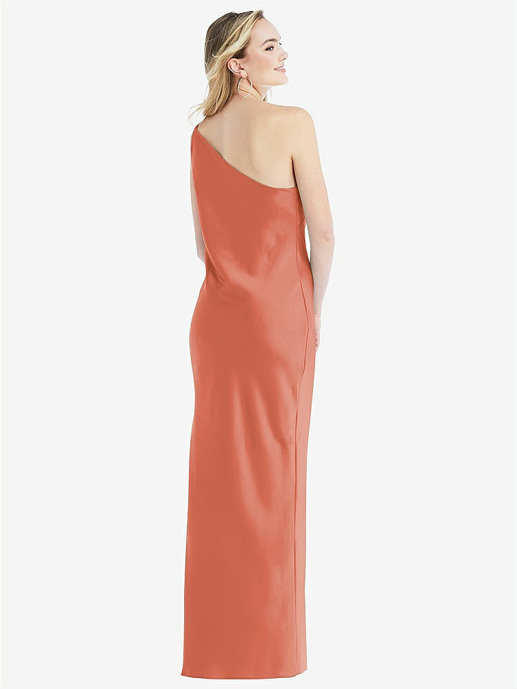 【STYLE: 8209】One-Shoulder Asymmetrical Maxi Slip Dress【COLOR: Terracotta Copper】