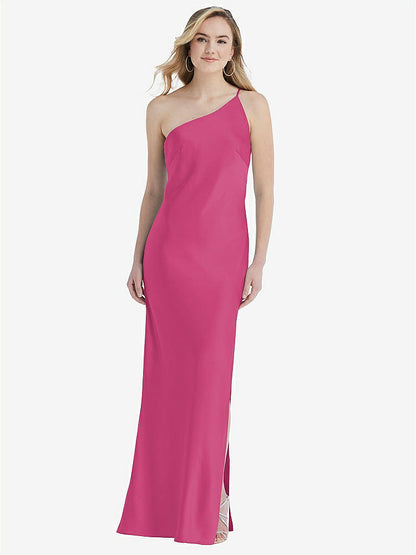 【NEW】【STYLE: 8209】ワンショルダー 非対称 マキシ スリップ ドレス【COLOR: Tea Rose】【SIZE: 00-30W】