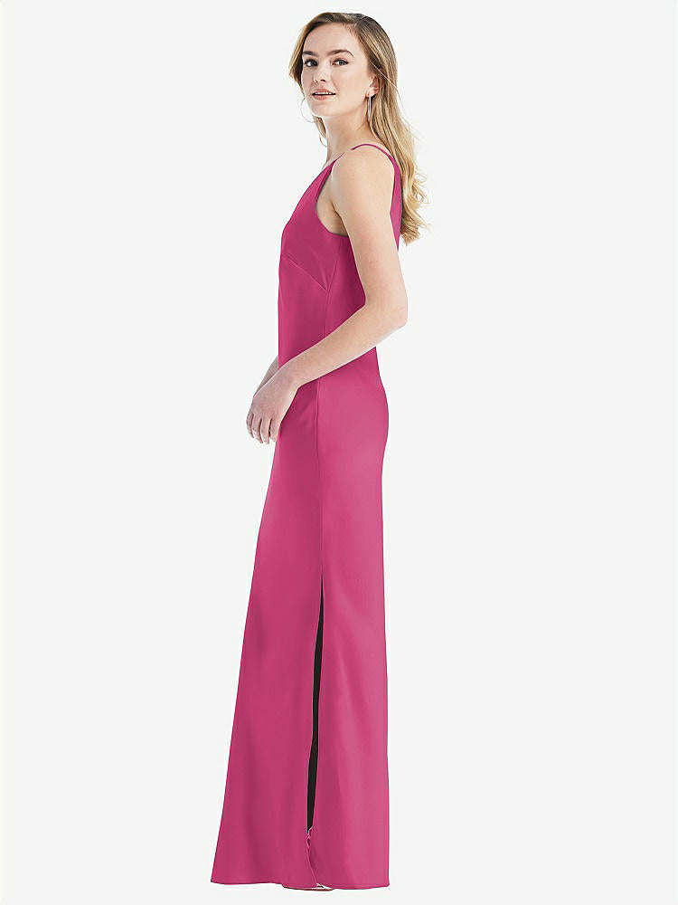 【NEW】【STYLE: 8209】ワンショルダー 非対称 マキシ スリップ ドレス【COLOR: Tea Rose】【SIZE: 00-30W】