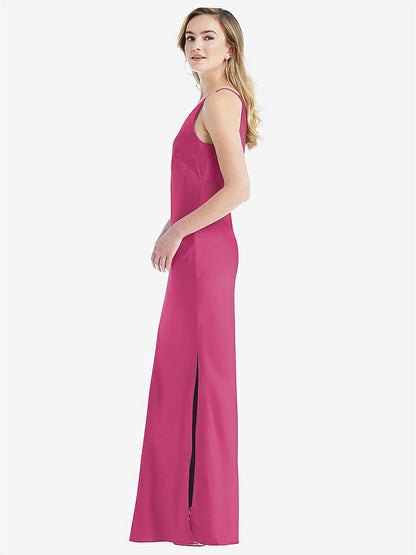 【NEW】【STYLE: 8209】ワンショルダー 非対称 マキシ スリップ ドレス【COLOR: Tea Rose】【SIZE: 00-30W】