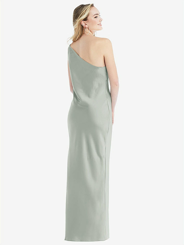 【STYLE: 8209】One-Shoulder Asymmetrical Maxi Slip Dress【COLOR: Willow Green】