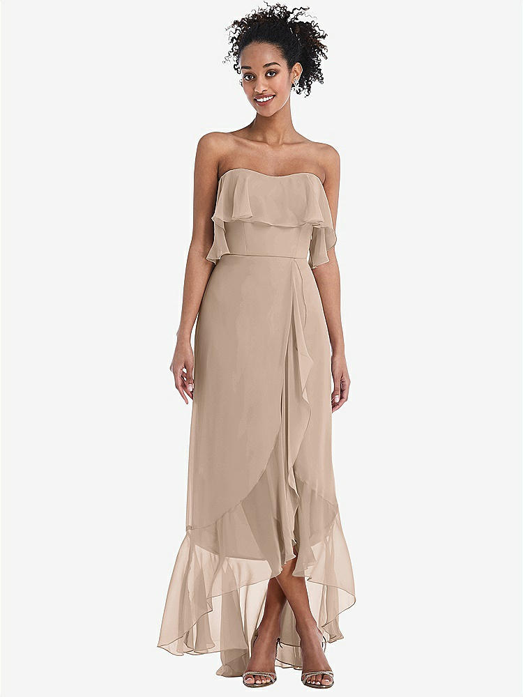 【STYLE: TH039】Off-the-Shoulder Ruffled High Low Maxi Dress【COLOR: Topaz】