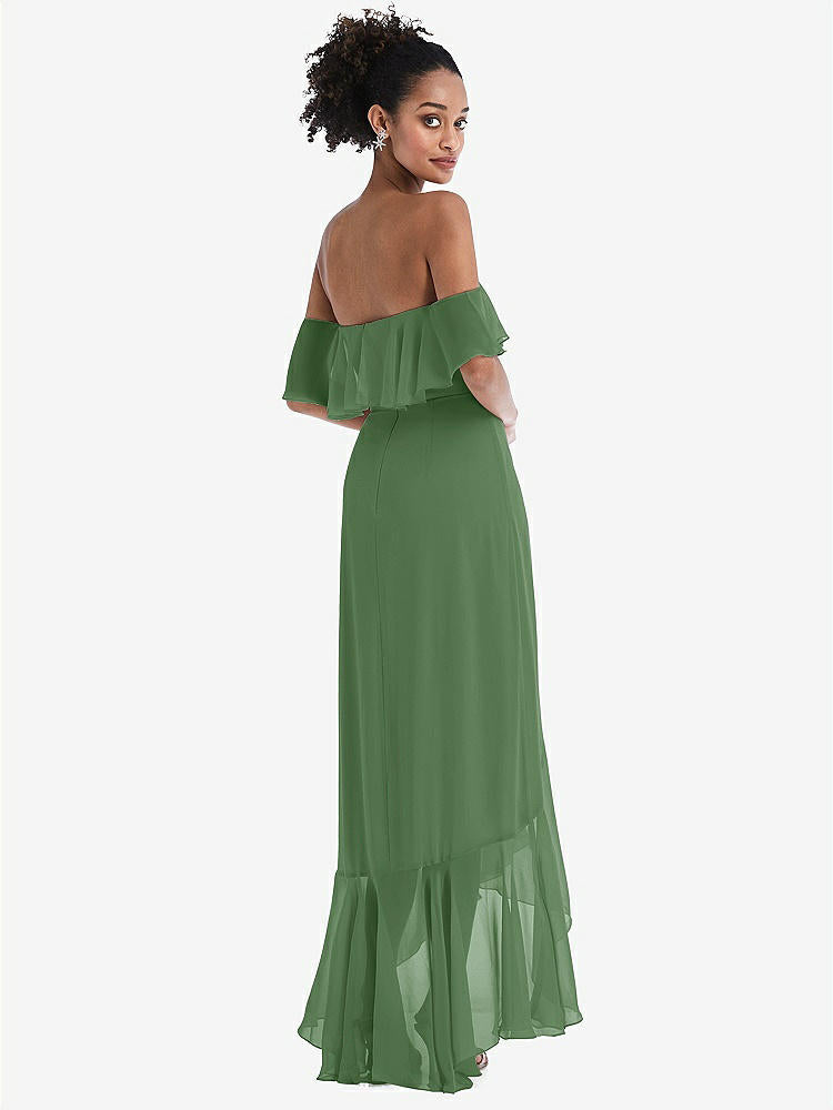【NEW】【STYLE: TH039】オフショルダー フリル 高 低 マキシ ドレス【COLOR: Vineyard Green】【SIZE: 00-30W】