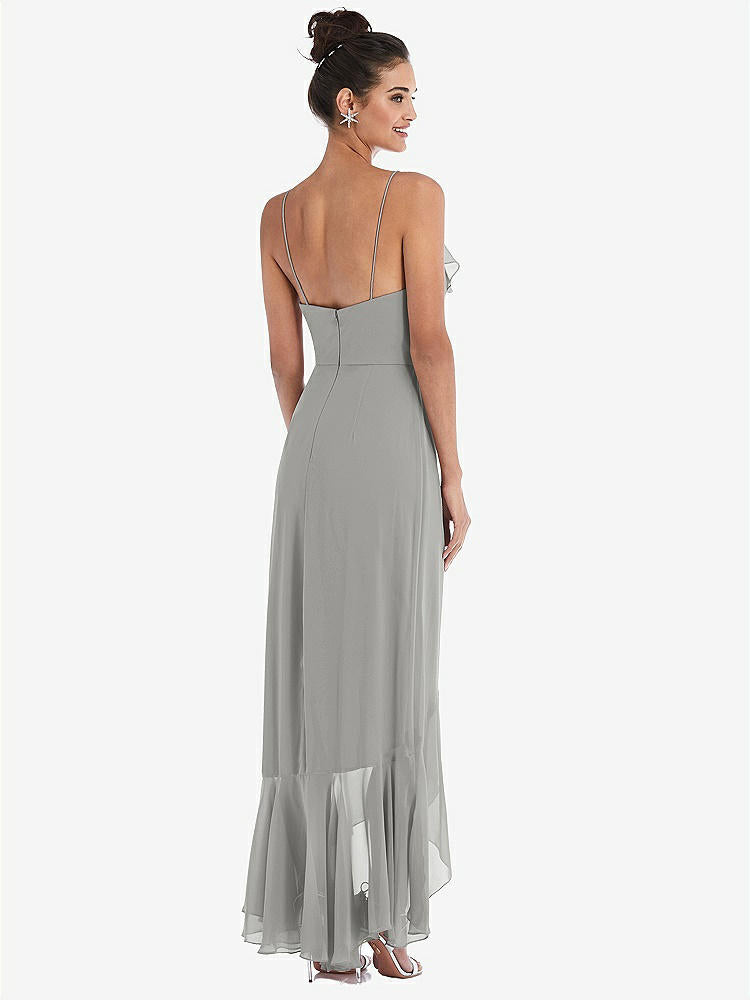 【NEW】【STYLE: TH040】Ruffle-Trimmed V-Neck High Low ラップ ドレス【COLOR: Chelsea Gray】【SIZE: 00-30W】
