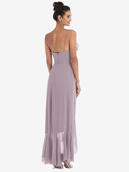 【NEW】【STYLE: TH040】Ruffle-Trimmed V-Neck High Low ラップ ドレス【COLOR: Lilac Dusk】【SIZE: 00-30W】