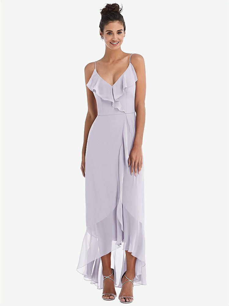 【NEW】【STYLE: TH040】Ruffle-Trimmed V-Neck High Low ラップ ドレス【COLOR: Moondance】【SIZE: 00-30W】