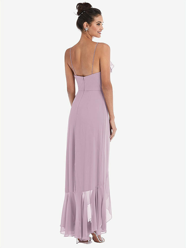 【NEW】【STYLE: TH040】Ruffle-Trimmed V-Neck High Low ラップ ドレス【COLOR: Suede Rose】【SIZE: 00-30W】