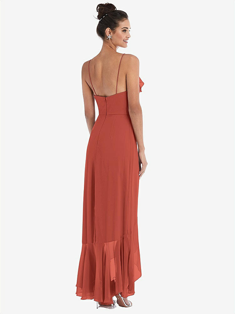 【NEW】【STYLE: TH040】Ruffle-Trimmed V-Neck High Low ラップ ドレス【COLOR: Amber Sunset】【SIZE: 00-30W】