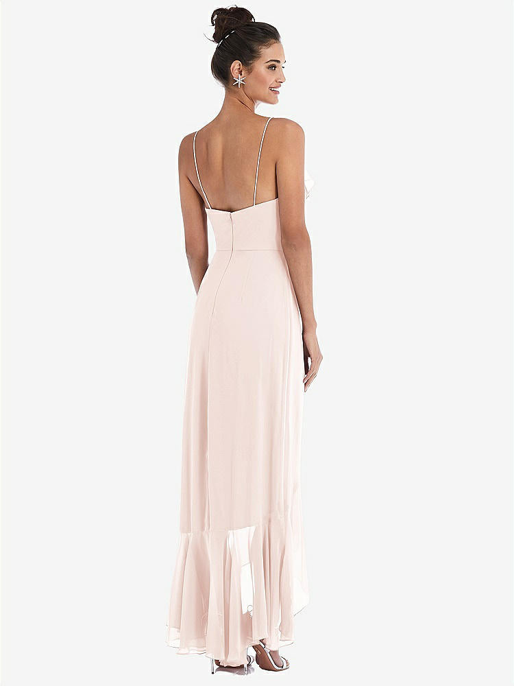 【NEW】【STYLE: TH040】Ruffle-Trimmed V-Neck High Low ラップ ドレス【COLOR: Blush】【SIZE: 00-30W】