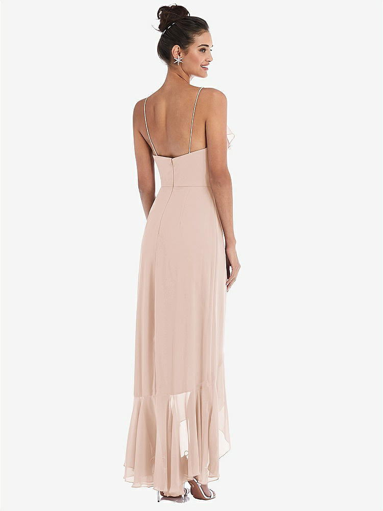 【NEW】【STYLE: TH040】Ruffle-Trimmed V-Neck High Low ラップ ドレス【COLOR: Cameo】【SIZE: 00-30W】