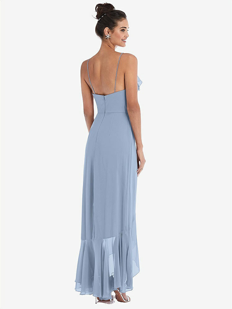 【NEW】【STYLE: TH040】Ruffle-Trimmed V-Neck High Low ラップ ドレス【COLOR: Cloudy】【SIZE: 00-30W】