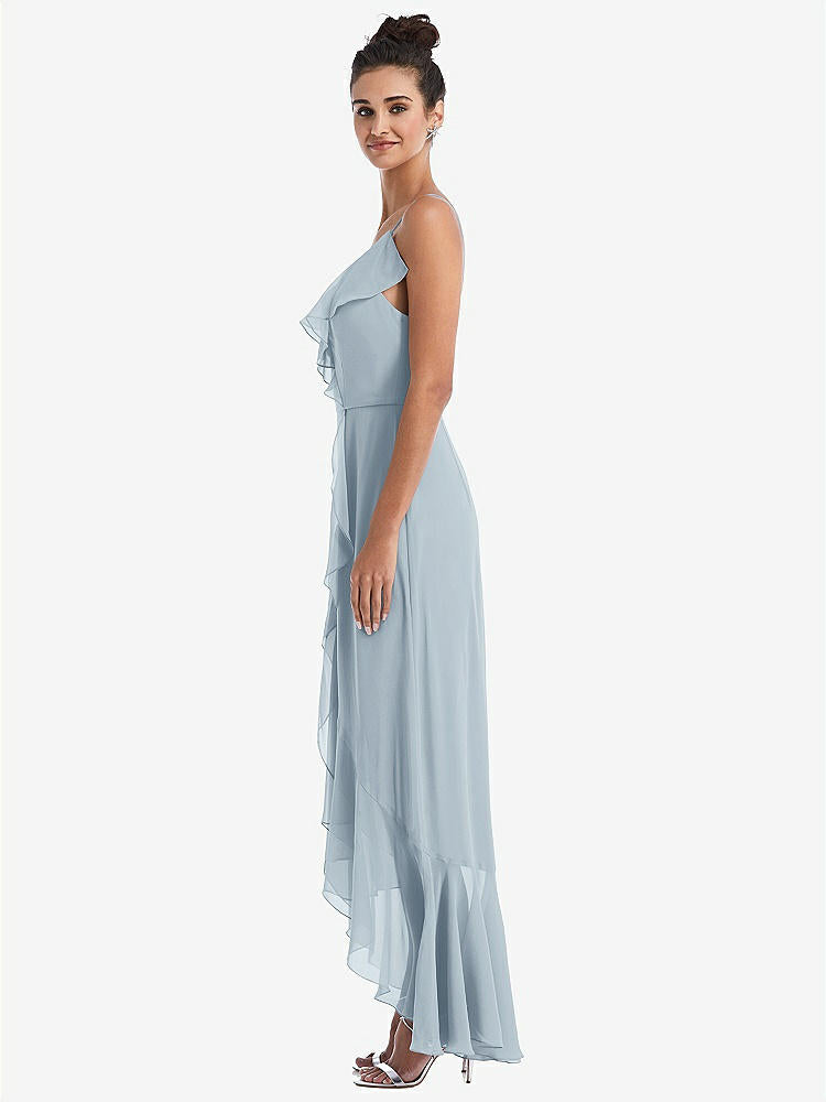 【NEW】【STYLE: TH040】Ruffle-Trimmed V-Neck High Low ラップ ドレス【COLOR: Mist】【SIZE: 00-30W】