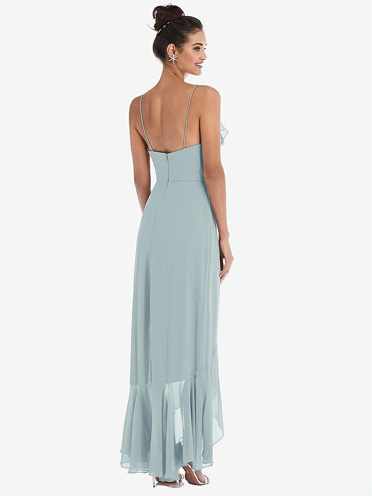 【NEW】【STYLE: TH040】Ruffle-Trimmed V-Neck High Low ラップ ドレス【COLOR: Morning Sky】【SIZE: 00-30W】