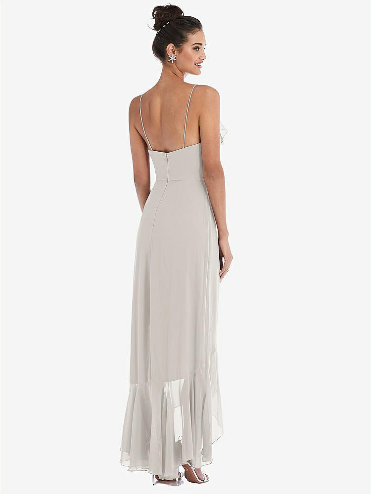 【NEW】【STYLE: TH040】Ruffle-Trimmed V-Neck High Low ラップ ドレス【COLOR: Oyster】【SIZE: 00-30W】