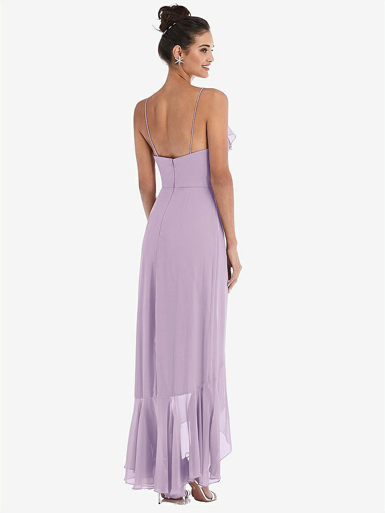 【NEW】【STYLE: TH040】Ruffle-Trimmed V-Neck High Low ラップ ドレス【COLOR: Pale Purple】【SIZE: 00-30W】