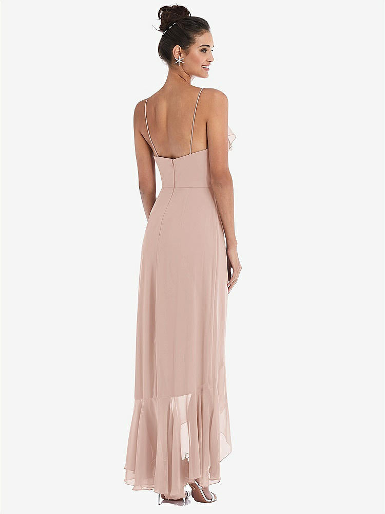 【NEW】【STYLE: TH040】Ruffle-Trimmed V-Neck High Low ラップ ドレス【COLOR: Toasted Sugar】【SIZE: 00-30W】