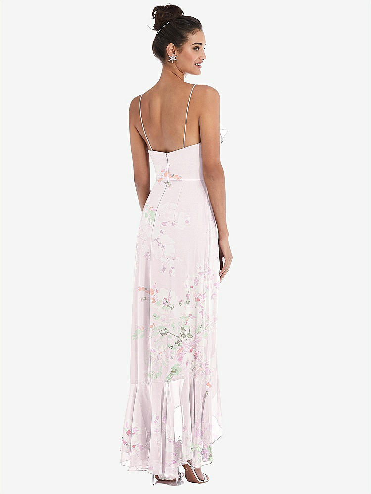 【NEW】【STYLE: TH040】Ruffle-Trimmed V-Neck High Low ラップ ドレス【COLOR: Watercolor Print】【SIZE: 00-30W】