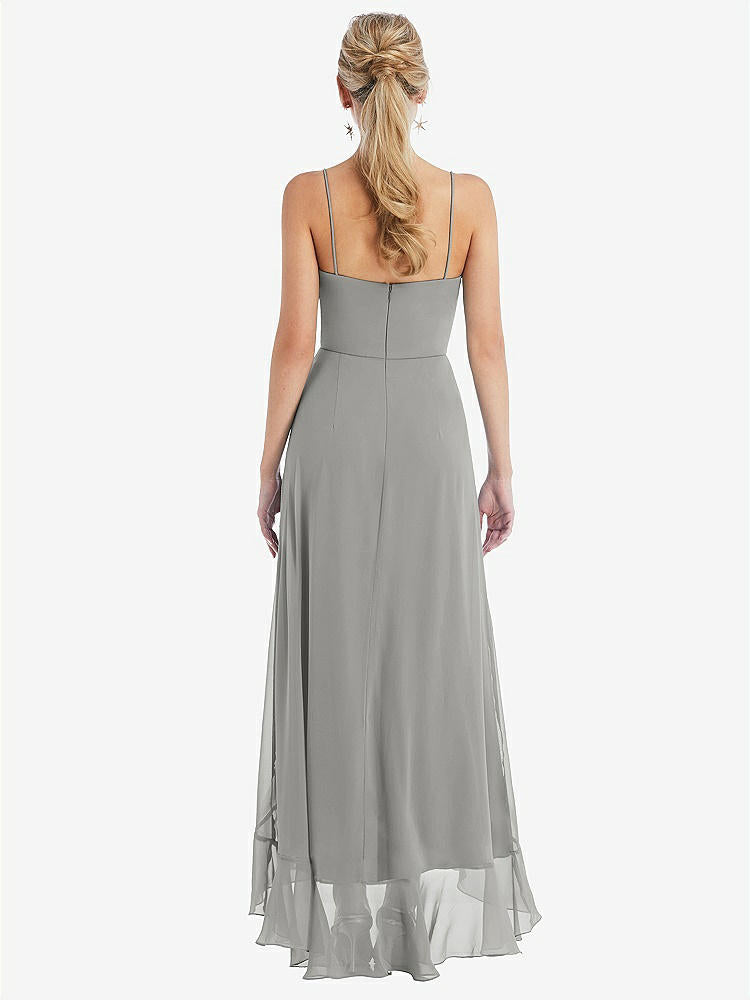 【STYLE: TH041】Scoop Neck Ruffle-Trimmed High Low Maxi Dress【COLOR: Chelsea Gray】