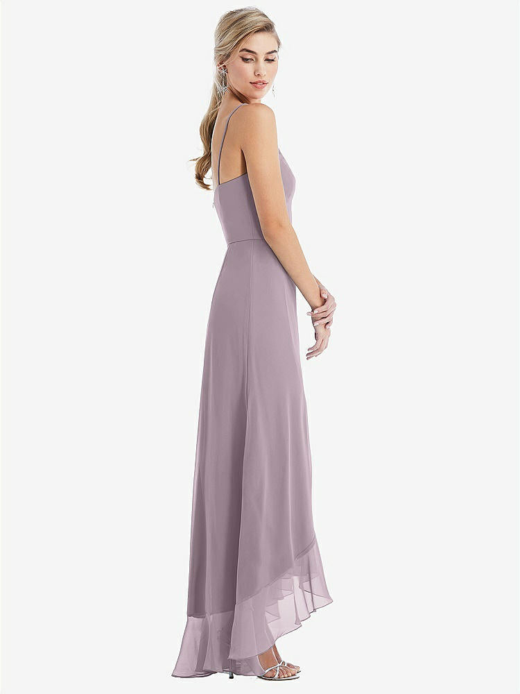【NEW】【STYLE: TH041】スクープ 首 フリルトリム 高 低 マキシ ドレス【COLOR: Lilac Dusk】【SIZE: 00-30W】