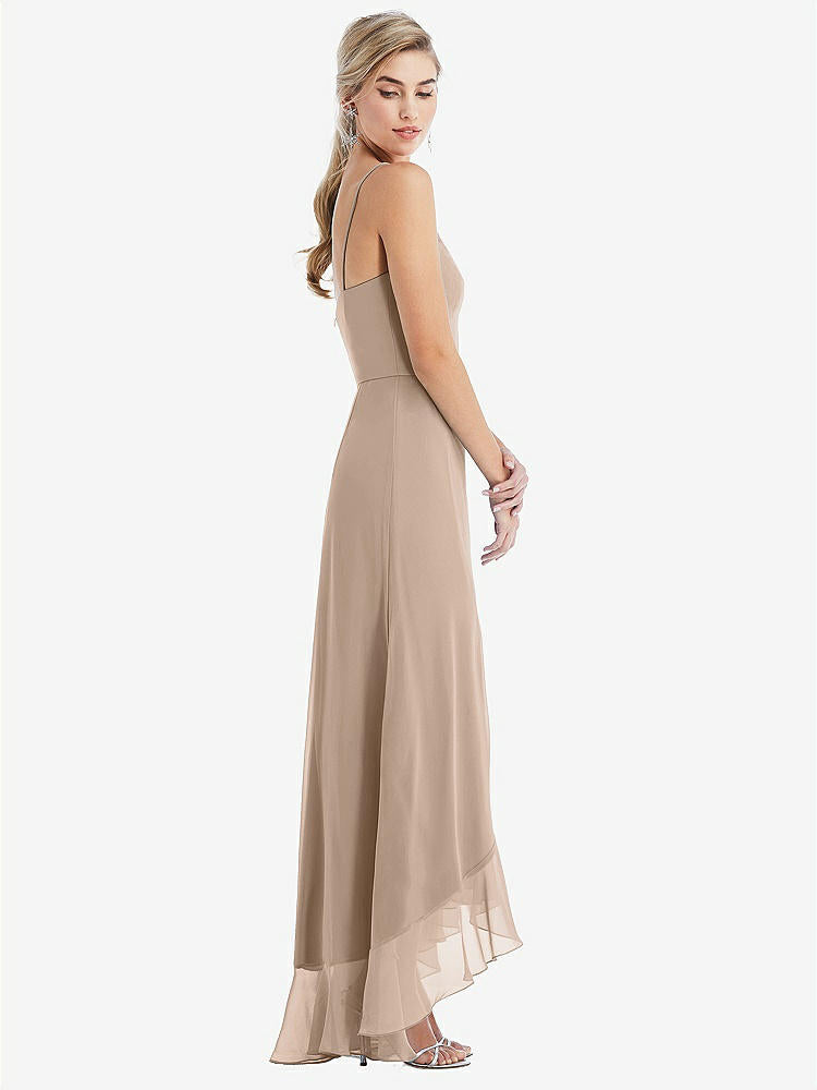 【STYLE: TH041】Scoop Neck Ruffle-Trimmed High Low Maxi Dress【COLOR: Topaz】