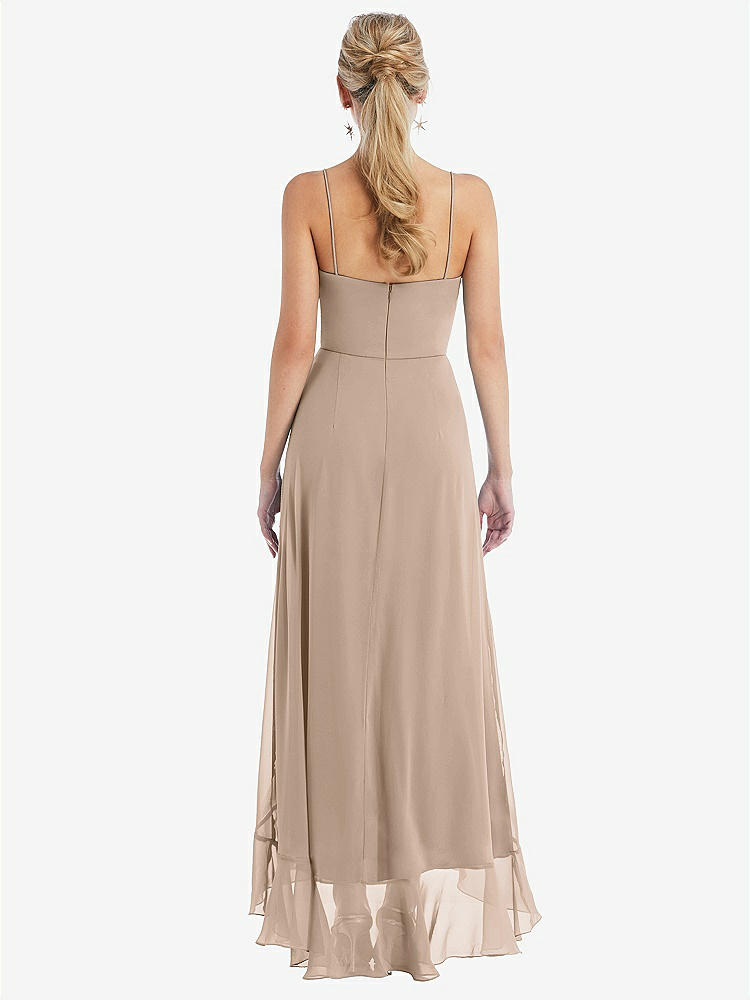 【STYLE: TH041】Scoop Neck Ruffle-Trimmed High Low Maxi Dress【COLOR: Topaz】