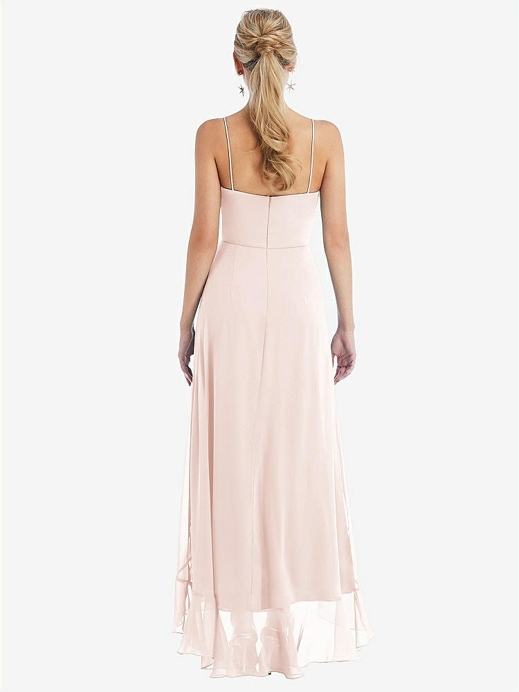 【STYLE: TH041】Scoop Neck Ruffle-Trimmed High Low Maxi Dress【COLOR: Blush】