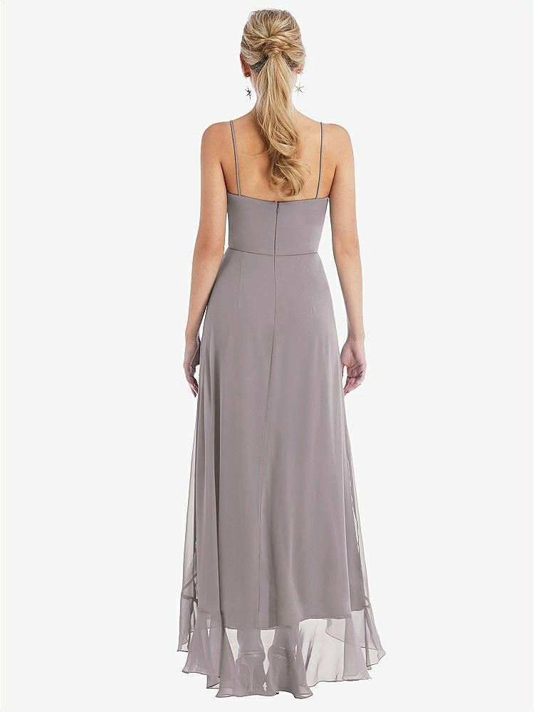 【STYLE: TH041】Scoop Neck Ruffle-Trimmed High Low Maxi Dress【COLOR: Cashmere Gray】