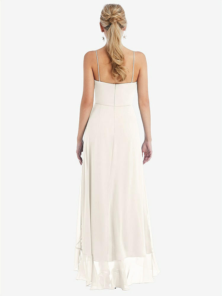 【STYLE: TH041】Scoop Neck Ruffle-Trimmed High Low Maxi Dress【COLOR: Ivory】