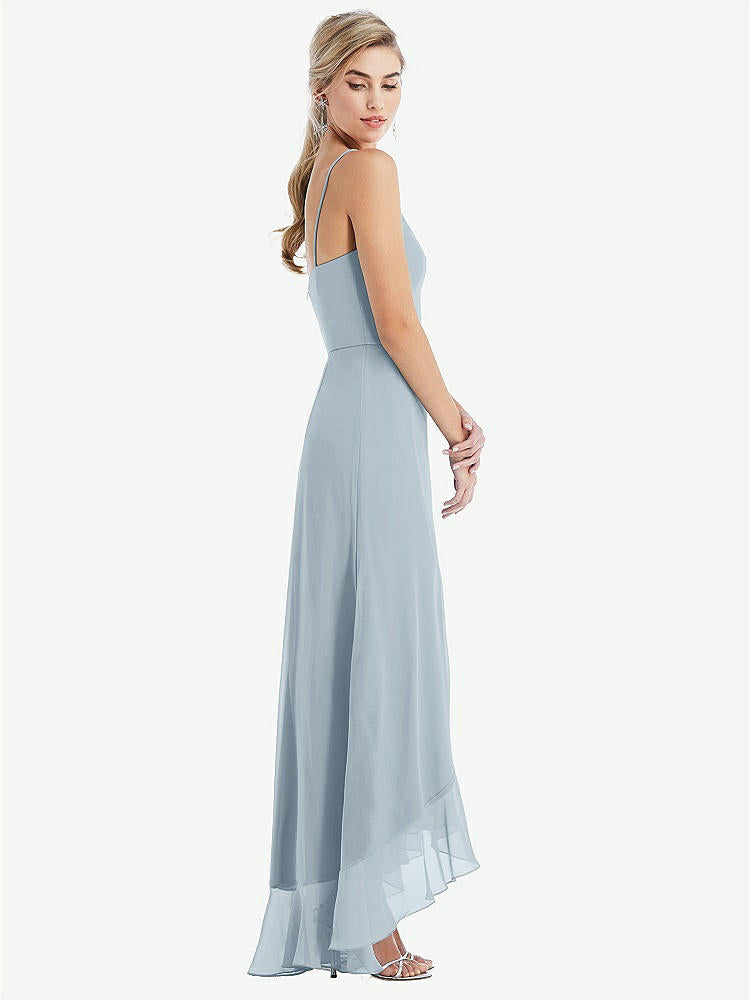 【NEW】【STYLE: TH041】スクープ 首 フリルトリム 高 低 マキシ ドレス【COLOR: Mist】【SIZE: 00-30W】