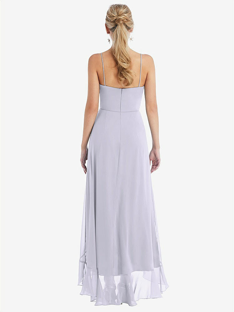 【STYLE: TH041】Scoop Neck Ruffle-Trimmed High Low Maxi Dress【COLOR: Silver Dove】