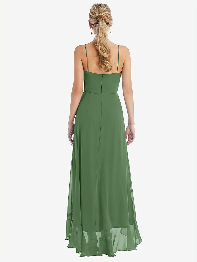 【NEW】【STYLE: TH041】スクープ 首 フリルトリム 高 低 マキシ ドレス【COLOR: Vineyard Green】【SIZE: 00-30W】