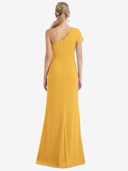 【NEW】【STYLE: TH043】One-Solder キャップ 袖 トランペット ガウン 前面 スリット【COLOR: NYC Yellow】【SIZE: 00-30W】