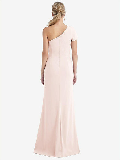 【NEW】【STYLE: TH043】One-Solder キャップ 袖 トランペット ガウン 前面 スリット【COLOR: Blush】【SIZE: 00-30W】