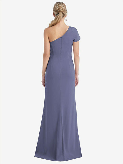 【NEW】【STYLE: TH043】One-Solder キャップ 袖 トランペット ガウン 前面 スリット【COLOR: French Blue】【SIZE: 00-30W】